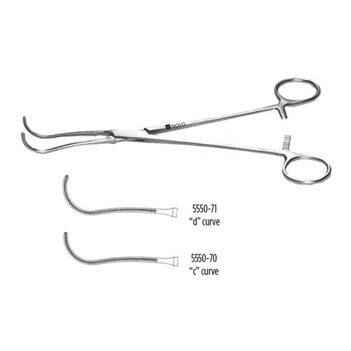 Debakey Thoracic Dissecting Forceps, Narrow Double Curved Jaws, "C" Curve, 7 1/2" (19.0 Cm)